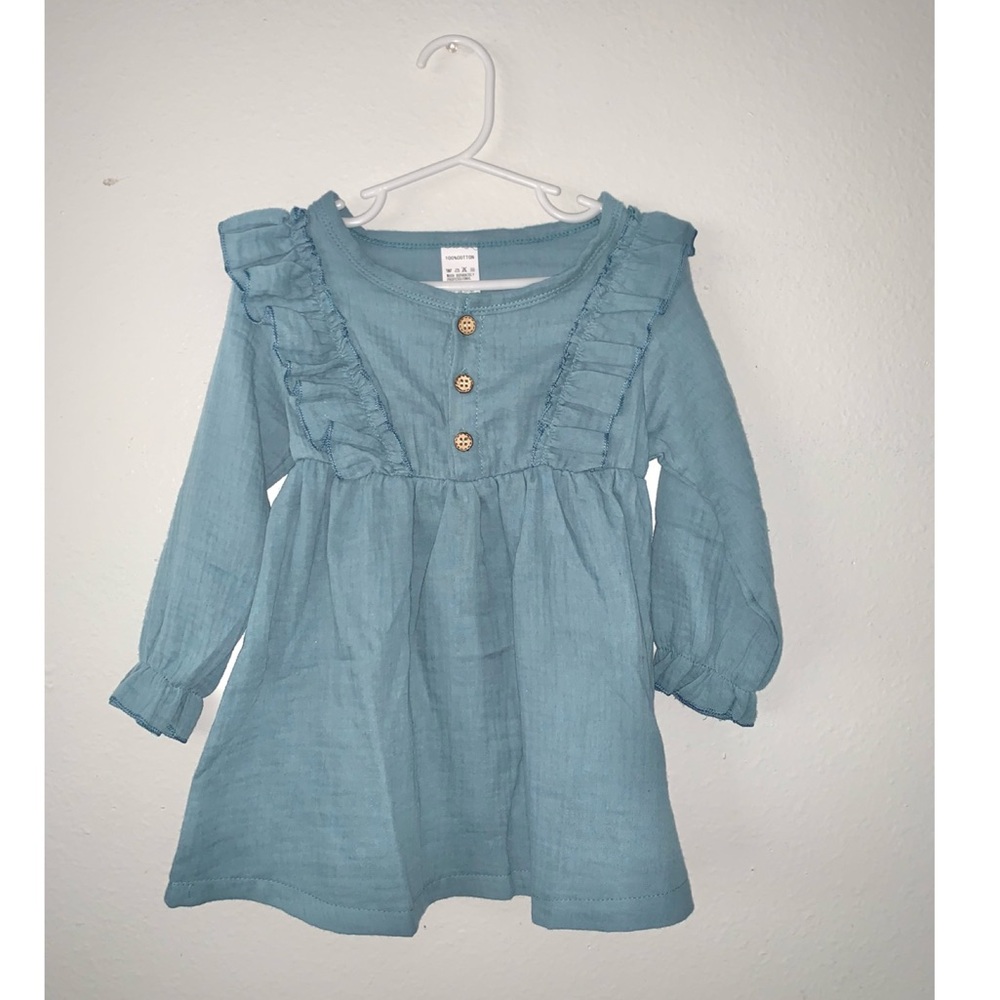 BLUE LONG SLEEVE DRESS
